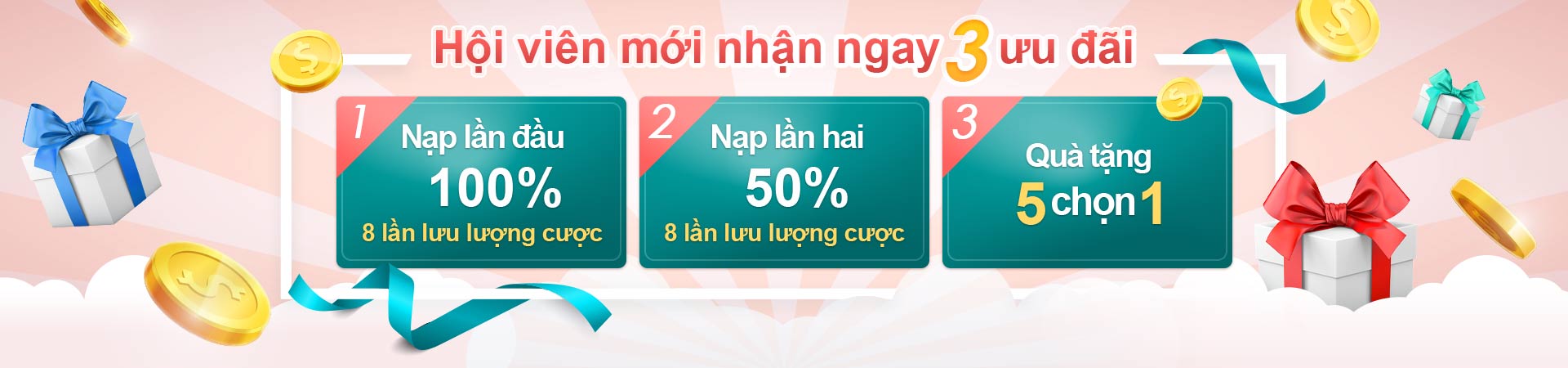 Hội viên mới nhận ngay 3 ưu đãi hấp dẫn tại Kubet Việt Nam – Nạp lần đầu 100_ nạp lần hai 50_ và quà tặng 5 chọn 1 Tham gia ngay để bắt đầu h